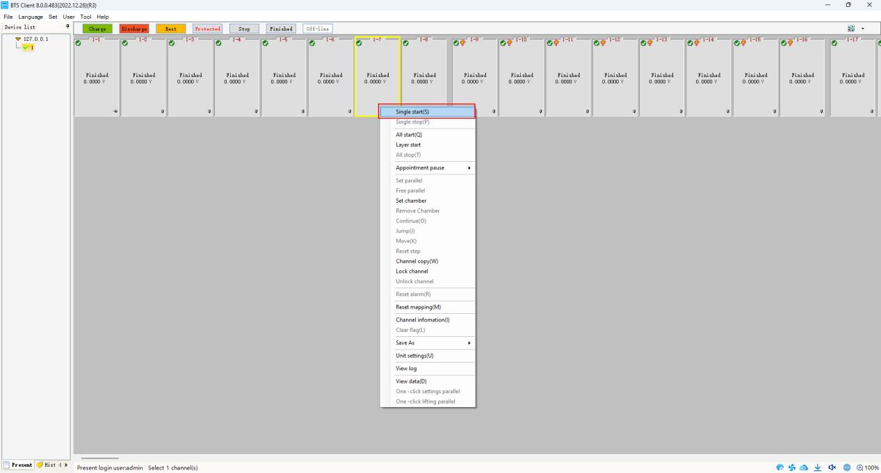 Set up work steps in BTS 8.0 software