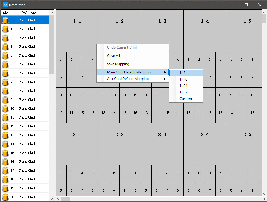 channels mapping in Neware BTS4000 8.0 software