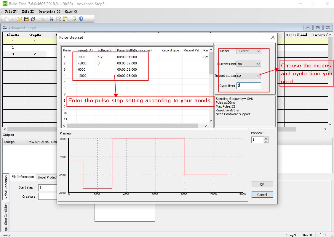 Pluse and DCIR test on Neware BTS4000